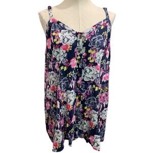 3X Torrid Womens Boho Sleeveless Blouse Cami Stretch Floral